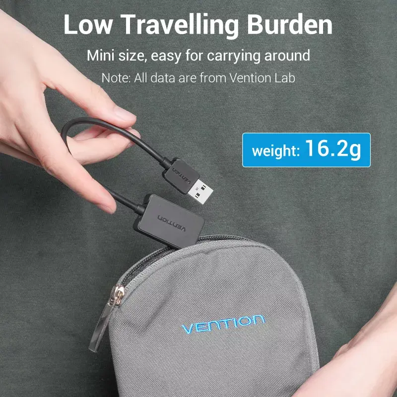 Vention 2-pordiline USB-väline helikaart 0.15M Must 2.1 kanalit 16 bitti