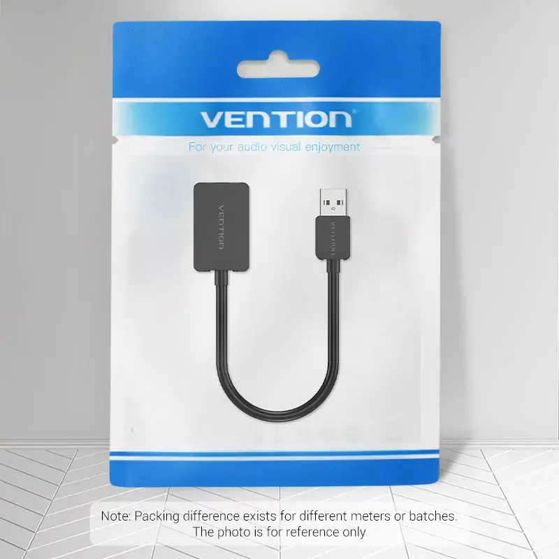 Vention 2-pordiline USB-väline helikaart 0.15M Must 2.1 kanalit 16 bitti