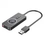 Vention USB 2.0 väline stereoadapter helitugevuse reguleerimisega 0,15 m must ABS