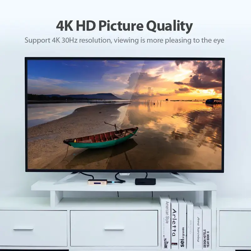 HDMI jaotur Vention 1 sisse 4 välja 4K@30Hz kuldne alumiiniumsulam