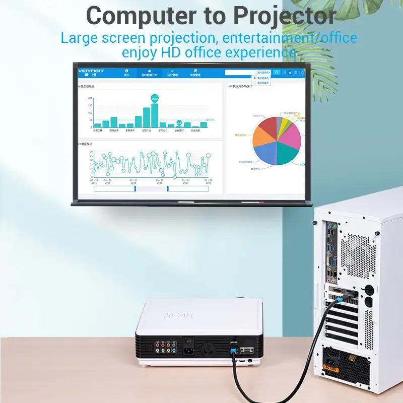 Vention DisplayPort-isane HDMI-emane adapter, must DP HDMI kullatud
