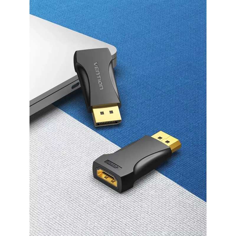 DisplayPort-HDMI-adapter Vention HBOB0, DisplayPort-isane–HDMI-emane, must, kullatud kontaktid