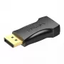 DisplayPort-HDMI-adapter Vention HBOB0, DisplayPort-isane–HDMI-emane, must, kullatud kontaktid