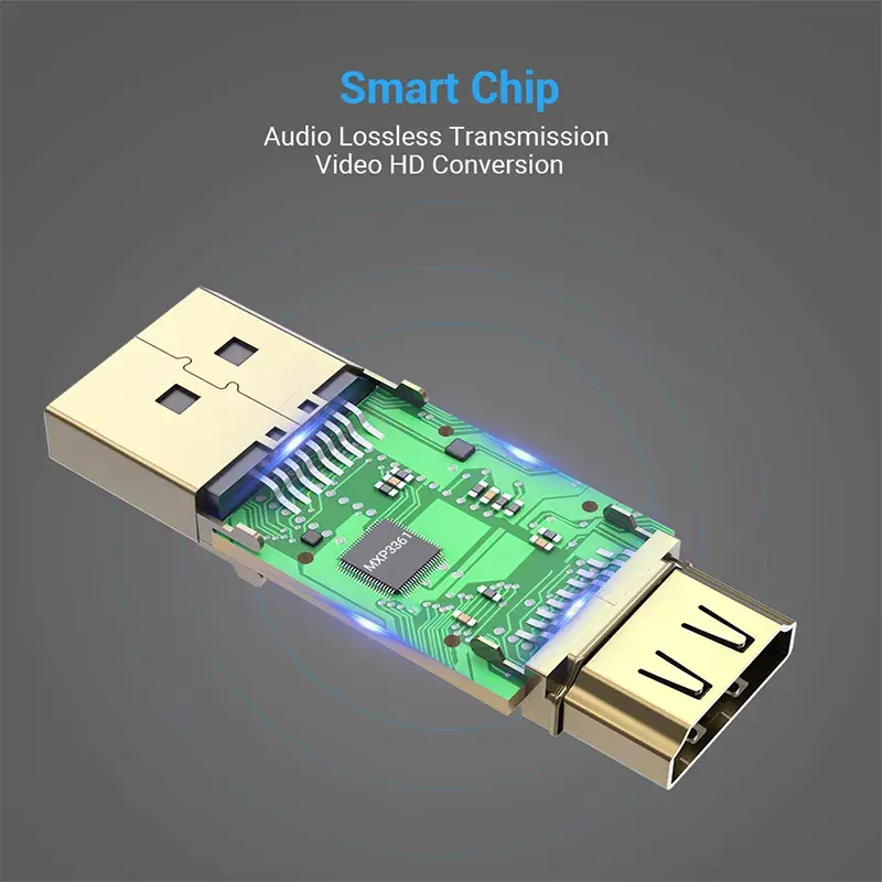 DisplayPort–HDMI adapter Vention HBKB0 – DP isane HDMI emasele, must, kullatud kontaktidega