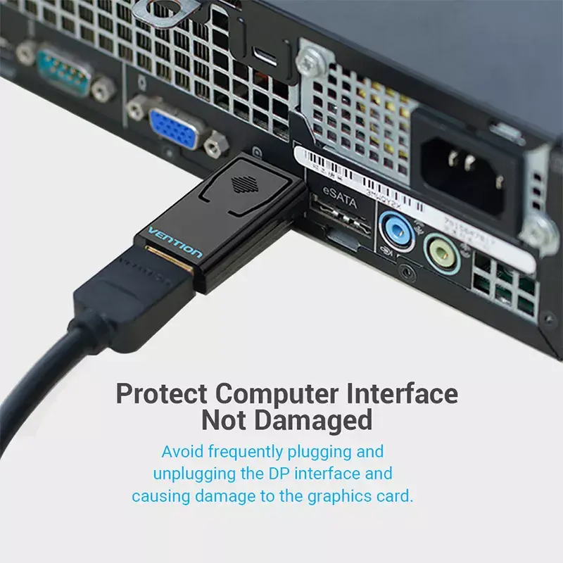 DisplayPort–HDMI adapter Vention HBKB0 – DP isane HDMI emasele, must, kullatud kontaktidega