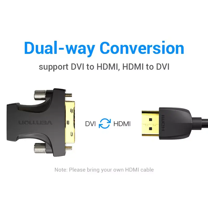 Vention HDMI emane-DVI isane adapter must 1920x1080 60Hz