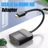 Vention USB USB-C to HDMI adapter TDCBB, 0,15 m, 3840×2160, must, ABS