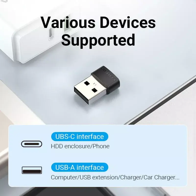 USB-adapter Vention CDWB0 USB 2.0 isane USB-C-emane must PVC