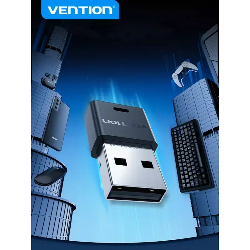 USB Bluetooth võrguadapter Vention NAHB0 — juhtmevaba USB-host, Bluetooth-liides, must