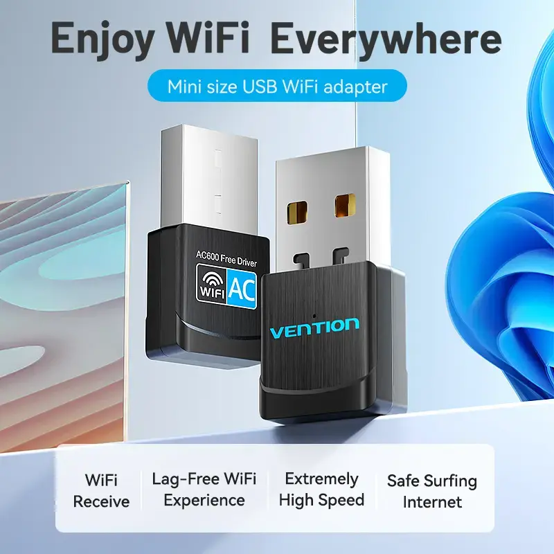 Vention USB Wi-Fi Dual Band Adapter 2.4G/5G Must Wireless USB 433 Mbit/s