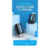 Vention USB-C to USB 3.0 OTG Adapter CDUB0 – USB-C isane USB-A emasele, must PVC, nikeldatud kontaktidega