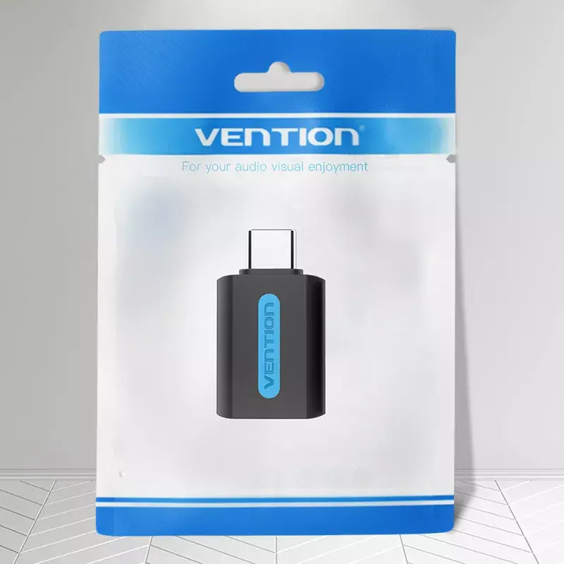 Vention USB-C to USB 3.0 OTG Adapter CDUB0 – USB-C isane USB-A emasele, must PVC, nikeldatud kontaktidega
