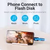 Vention USB-C to USB 3.0 OTG Adapter CDUB0 – USB-C isane USB-A emasele, must PVC, nikeldatud kontaktidega