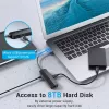 USB 2.0 jaotur Vention 3 pordiga ja 100M Etherneti adapteriga, USB 2.0 host, 4 porti, must