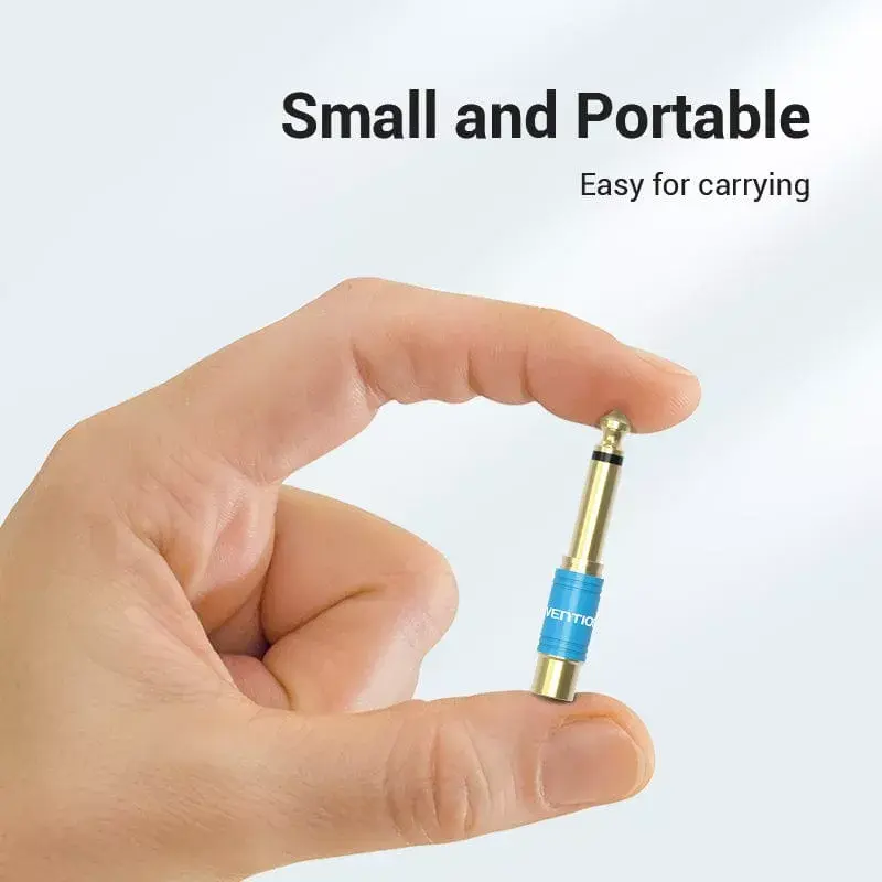 Heliadapter Vention VDD-C03 — 6,5 mm (isane) RCA-le (emane), kullatud kontaktidega, sinine