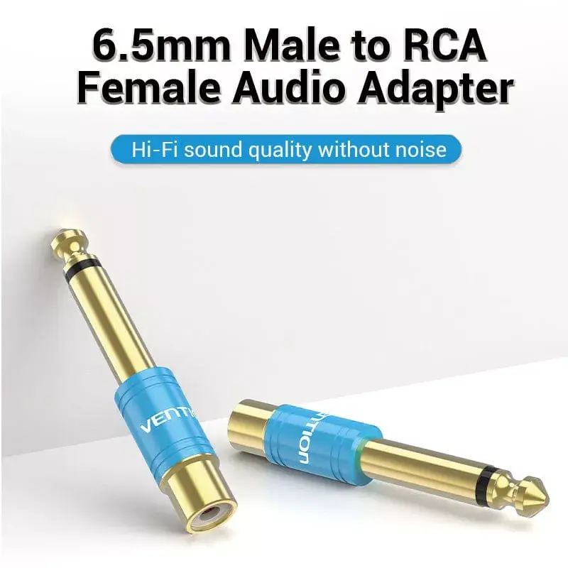 Heliadapter Vention VDD-C03 — 6,5 mm (isane) RCA-le (emane), kullatud kontaktidega, sinine