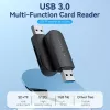 Vention 2-in-1 USB 3.2 Gen 1 (USB 3.0) kaardilugeja — SD ja MicroSD, must, kompaktne