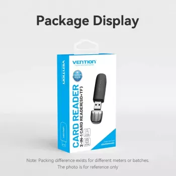 Vention 2-in-1 USB 3.0 A kaardilugeja SD+TF, USB 3.2 Gen 1, 5000 Mbit/s, must