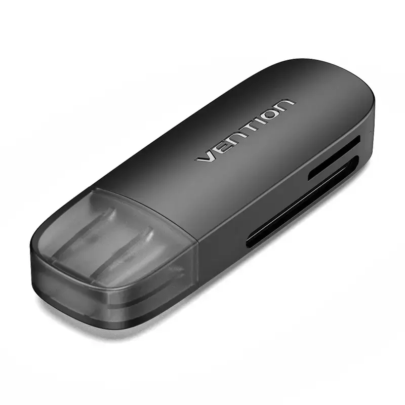 Vention 2-in-1 USB 3.0 A kaardilugeja SD+TF, USB 3.2 Gen 1, 5000 Mbit/s, must