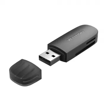 Vention 2-in-1 USB 3.0 A kaardilugeja SD+TF, USB 3.2 Gen 1, 5000 Mbit/s, must