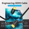 HDMI-kaabel Vention 2 m, HDMI 2.0, 18 Gbit/s, 4K@60Hz, HDR, ARC, Ethernet, must