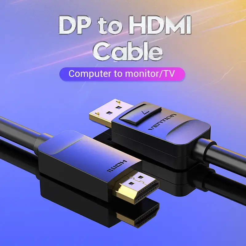 Vention DP HDMI kaablile 1,5 m must DisplayPort HDMI 1,5 m