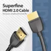 Vention kaasaskantav HDMI-kaabel 0,5 m, must, HDMI 2.0, 18 Gbit/s