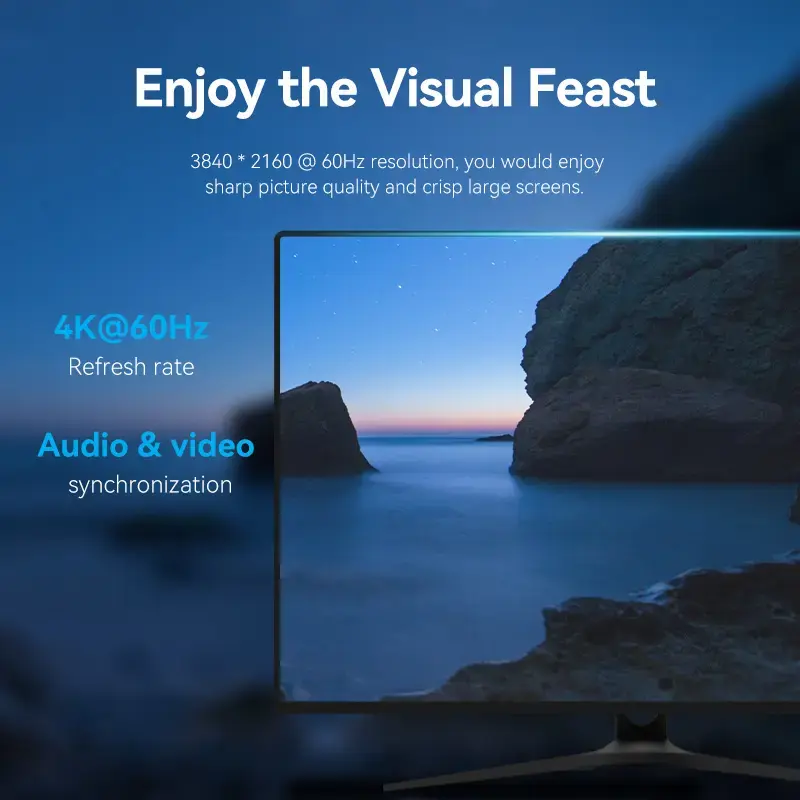 DisplayPort isane-isane kaabel Vention 1,5 m, 4K HD, must, 6 mm läbimõõt