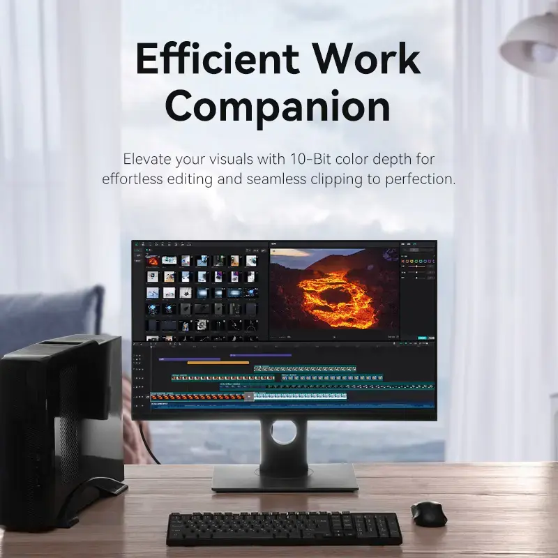 DisplayPort isane-isane kaabel Vention 1,5 m, 4K HD, must, 6 mm läbimõõt