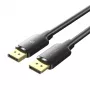 DisplayPort isane-isane kaabel Vention 1,5 m, 4K HD, must, 6 mm läbimõõt