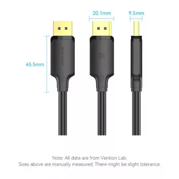 DisplayPort kaabel Vention HAKBI — DisplayPort to DisplayPort, 3 m, must