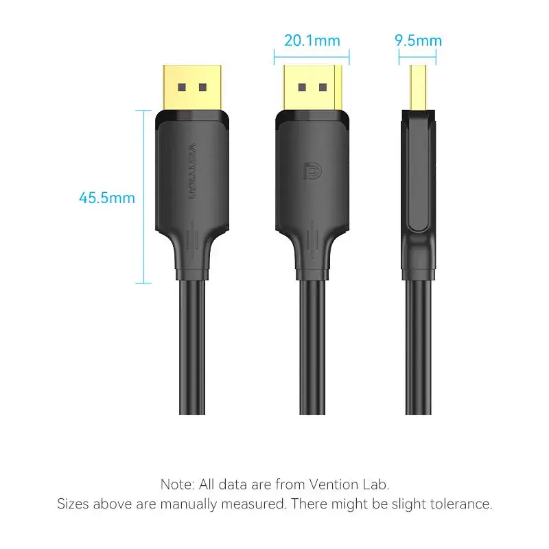 DisplayPort kaabel Vention HAKBI — DisplayPort to DisplayPort, 3 m, must