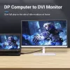 DisplayPort-DVI-kaabel Vention HAFBH — DisplayPort DVI-le, 1 m, must, 5,2 mm