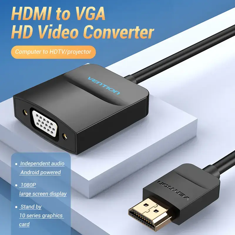 Vention HDMI-VGA-muundur 0,15 m must HDMI tüüp A VGA