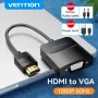 HDMI-VGA-muundur Vention 0,15 m must HDMI tüüp A VGA D-Sub mikro-USB heli