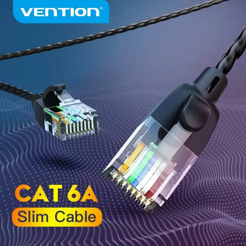 Võrguparanduskaabel Vention Cat.6A U/UTP 5 m, RJ-45–RJ-45, must