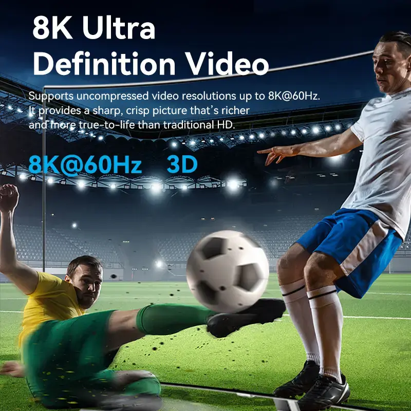 Vention 2-pordiline kahesuunaline 8K HDMI lüliti AKPH0, HDMI 2.1, 7680×4320@60Hz, USB-C toide, alumiinium, hall