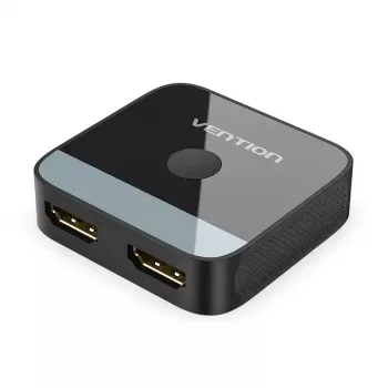 HDMI 2-pordiline kahesuunaline 4K-lüliti Vention AKOB0 — 3 HDMI-porti, 3840×2160@60Hz, ABS, Plug and Play