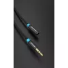 Audio pikenduskaabel Vention 3.5 mm 1.5 m, isane-pistikust emasesse, puuvillapõimikuga, must metalne viimistlus