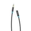 Audio pikenduskaabel Vention 3.5 mm 1.5 m, isane-pistikust emasesse, puuvillapõimikuga, must metalne viimistlus