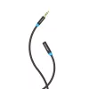 Audio pikenduskaabel Vention 3.5 mm 1.5 m, isane-pistikust emasesse, puuvillapõimikuga, must metalne viimistlus