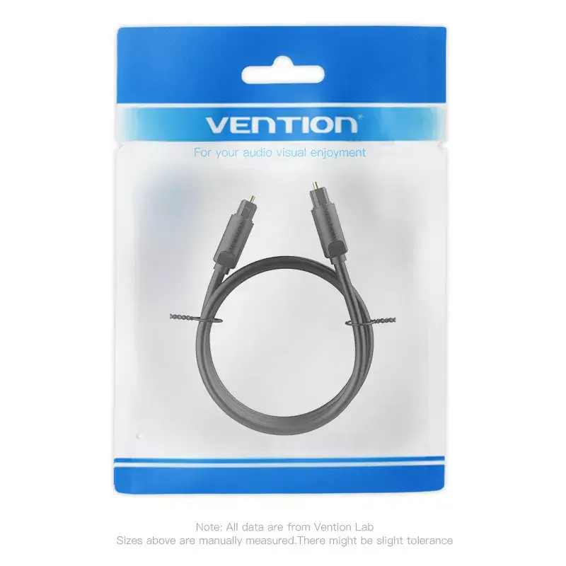 Vention optilise fiiberheli kaabel 1,5 m must TOSLINK-isane-isasele