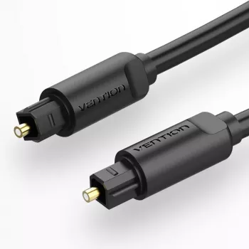 Optilise fiiberhelikaabli Vention 2M Must TOSLINK Isane-Isanele