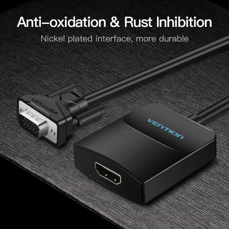 VGA-HDMI konverter Vention 0,15M Must VGA HDMI Mikro-USB Heli
