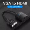VGA-HDMI konverter Vention 0,15M Must VGA HDMI Mikro-USB Heli