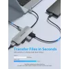 Vention USB-C dokkimisjaam, HDMI, USB 3.0x3, SD, TF, PD 100W, hall