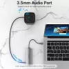Dokkimisjaam Vention mitmeotstarbeline USB-C HDMI-le USB3.0x3 RJ45 SD TF TRRS 3,5 mm PD 0,15 m hall alumiiniumsulam