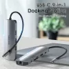 Dokkimisjaam Vention mitmeotstarbeline USB-C HDMI-le USB3.0x3 RJ45 SD TF TRRS 3,5 mm PD 0,15 m hall alumiiniumsulam