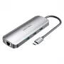 Dokkimisjaam Vention mitmeotstarbeline USB-C HDMI-le USB3.0x3 RJ45 SD TF TRRS 3,5 mm PD 0,15 m hall alumiiniumsulam