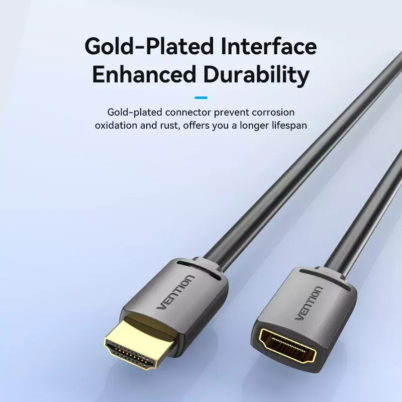 HDMI-kaabel Vention AHCBF 1 m, HDMI-A isane HDMI-A emasele, 18 Gbit/s, 4K, must